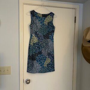 Connected Blue & Green Sheath Dress